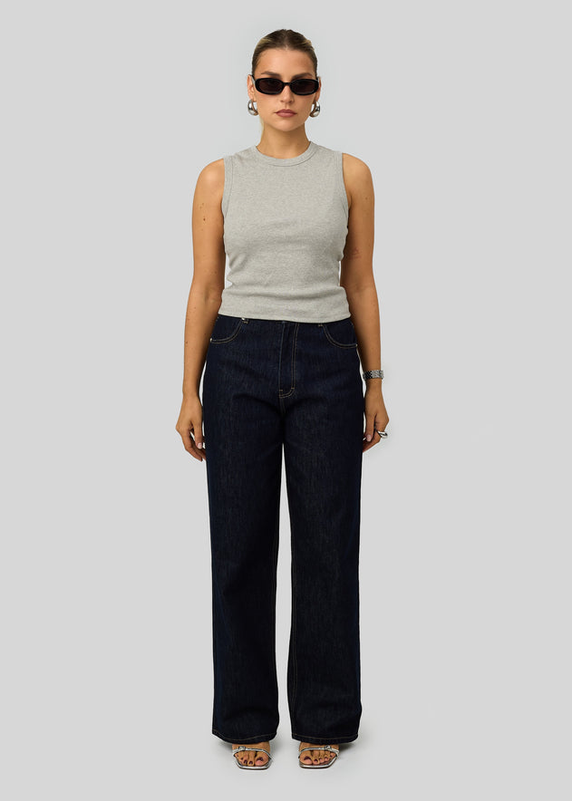 Kurt High-Neck Tank Top Grey