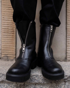 Cyber Boots Cactus Leather Ankle Boots Black