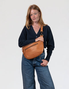 Drew Bum Bag Maxi Brown Soft Grain Leather