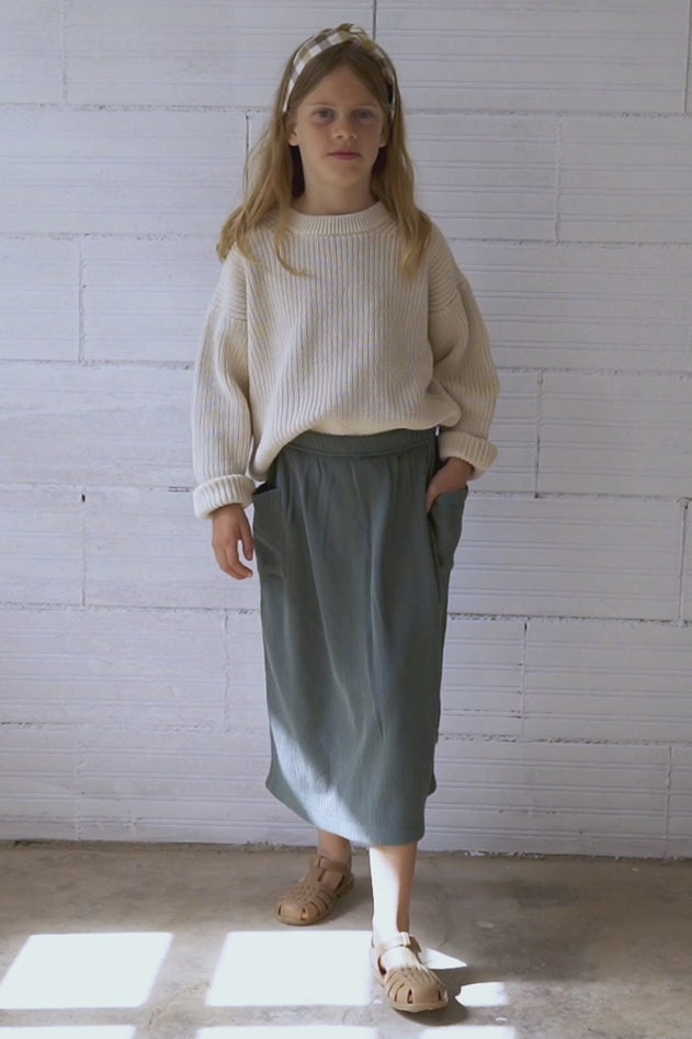 Kids' Hadiya Waffle Midi Skirt Blue