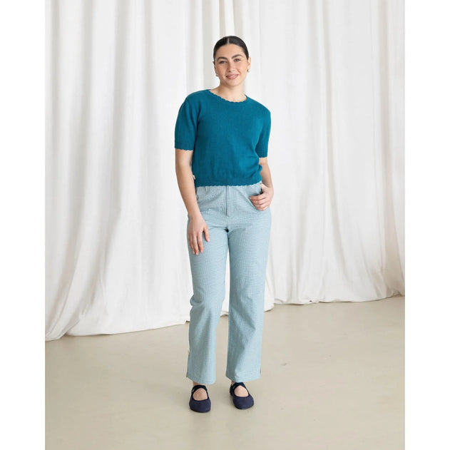 Vichy Trousers Aguamarine
