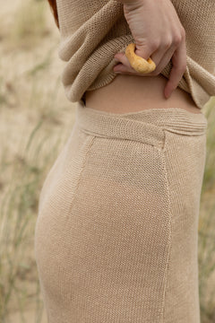 Mare Linen Wrap Skirt Sand