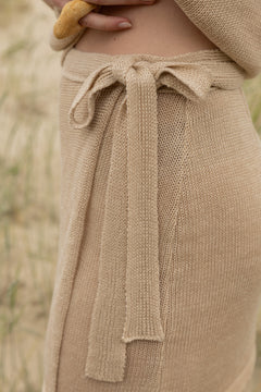 Mare Linen Wrap Skirt Sand