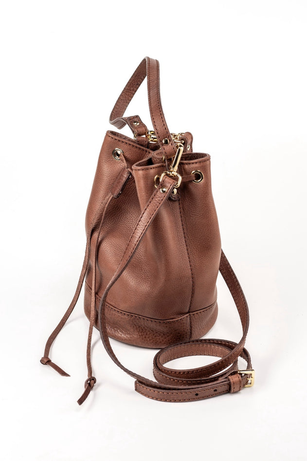 Chelsea Leren Bucket Tas Tobacco