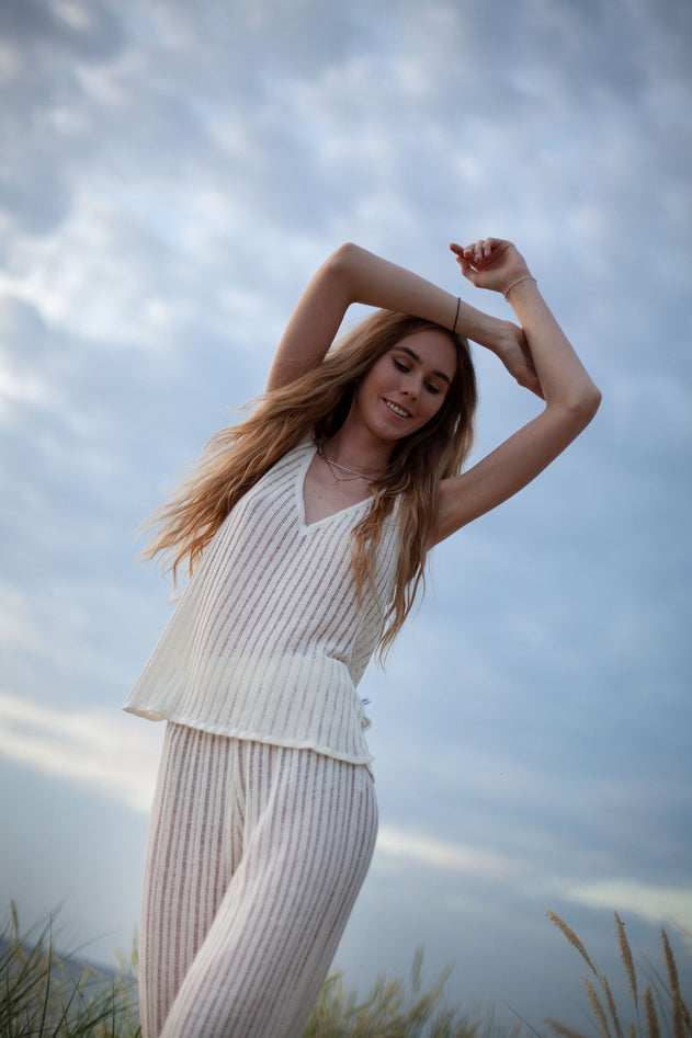 Caldo Linen Tank Top White