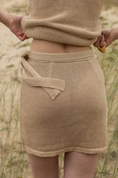 Mare Linen Wrap Skirt Sand