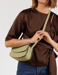 Kendalini Classic Leather Bag Tea Green