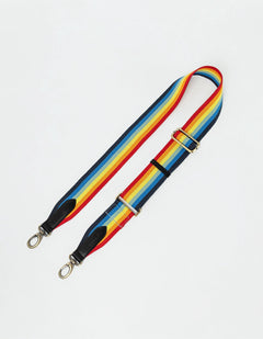 Rainbow Webbing Strap Black Classic Leather