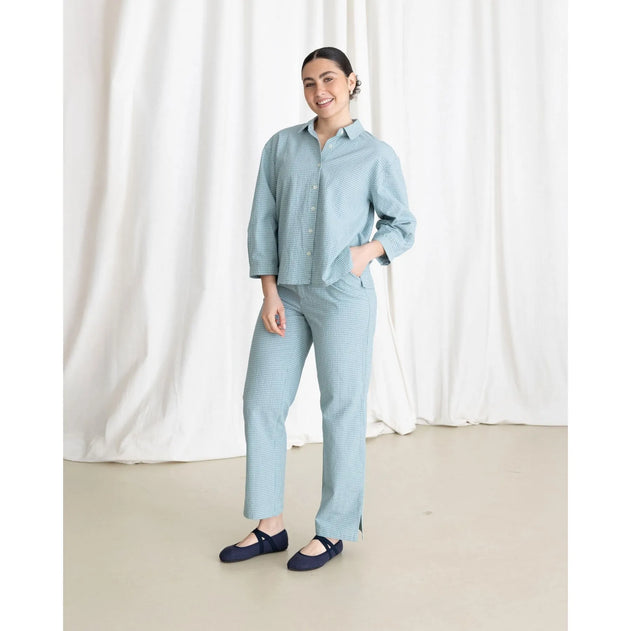 Vichy Trousers Aguamarine