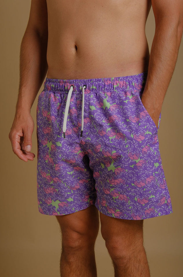 Heren Trippyplant Zwemshort Sour Grape