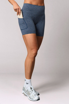 Ether Biker Shorts Navy Heather