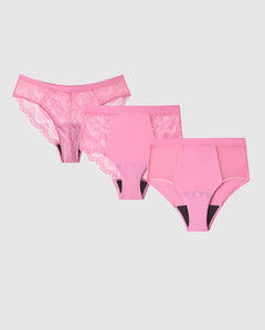 Period Underpants Mix 3-Pack Candy Pink