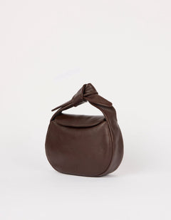 Coco Croissant Tas Chocoladebruin, Soft Grain leer