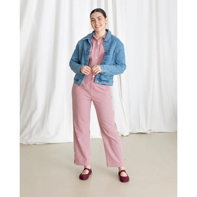 Vichy Trousers Burgundy