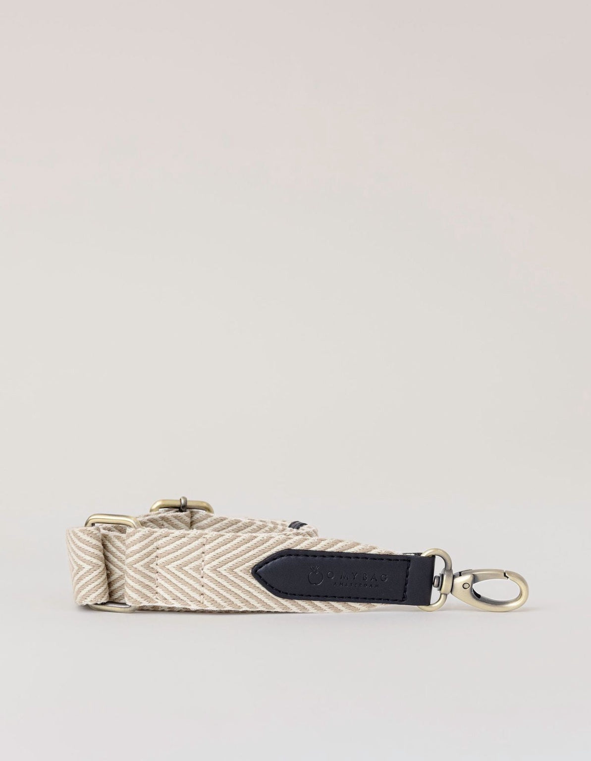 Herringbone Tasriem Zand & Zwart, Vegan Uppeal™