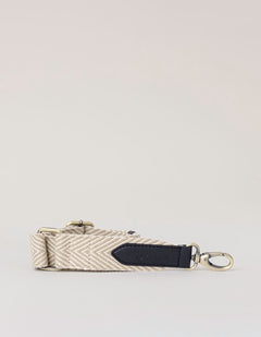 Herringbone Tasriem Zand & Zwart, Vegan Uppeal™