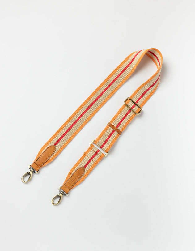 Striped Tasriem Oranje, Rood & Cognac