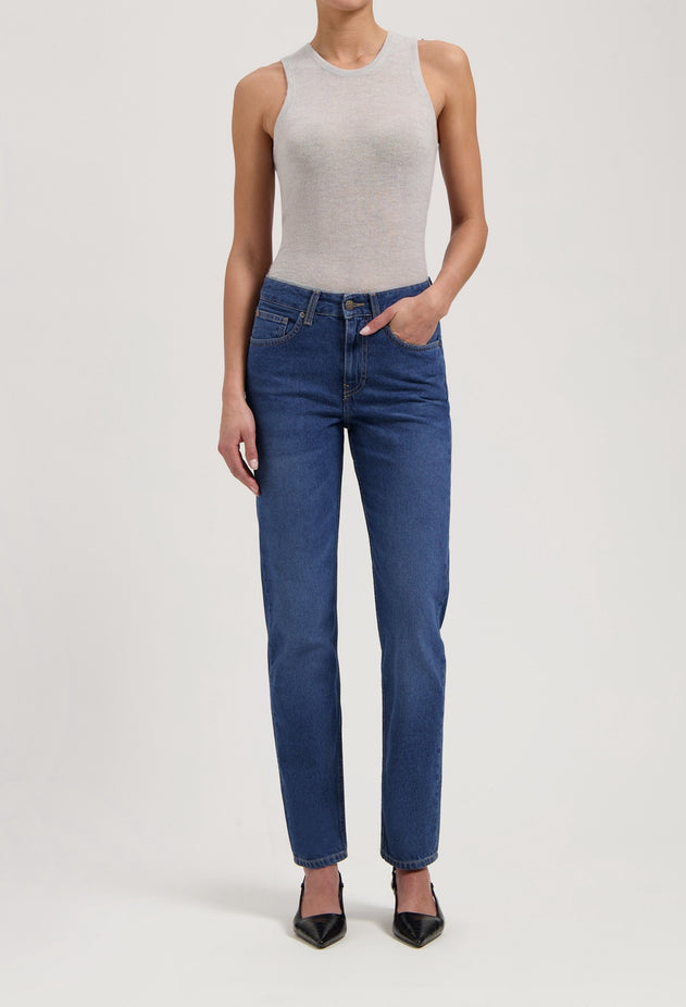 Go Mid Straight Jeans Used Stone
