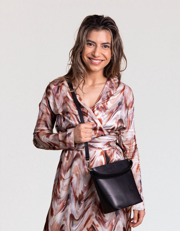 Bobbi Midi Bucket tas Zwart