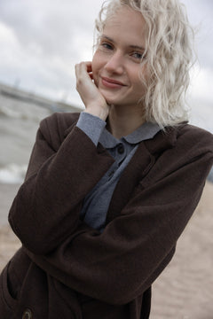 Forza Knitted Merino Blazer Chocolate