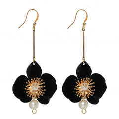 Butterfly Orchid Pearl Earrings White