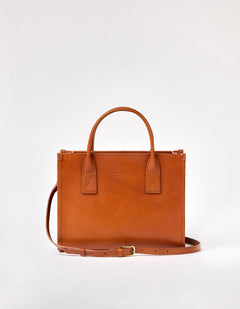 Jackie Midi Bag with Leather Strap Classic Leather Chocolate Brown