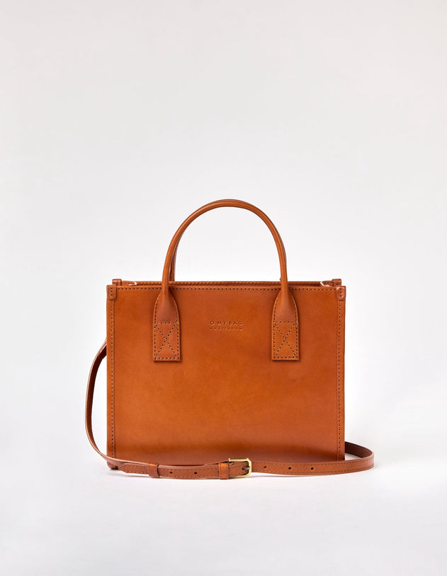 Jackie Midi Bag with Leather Strap Classic Leather Chocolate Brown