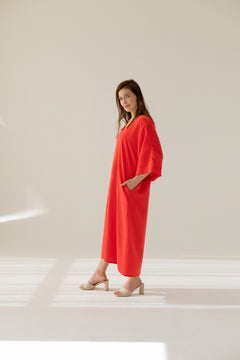 Mathilde Kimono Dress Red