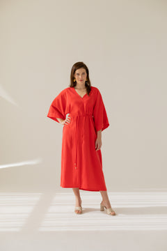 Mathilde Kimono Dress Red