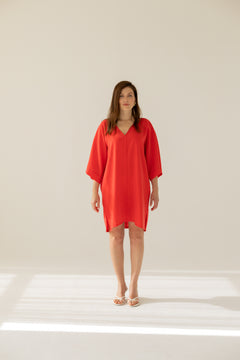 Thilde Kimono Dress Red