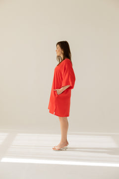 Thilde Kimono Dress Red