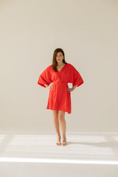 Thilde Kimono Dress Red