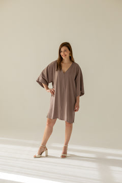 Thilde Kimono Dress Brown