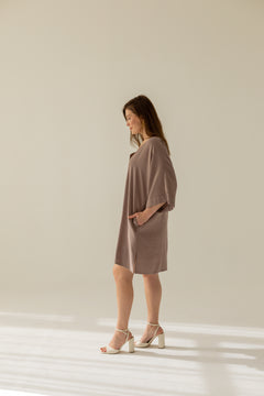 Thilde Kimono Dress Brown