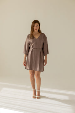 Thilde Kimono Dress Brown