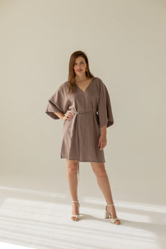 Thilde Kimono Dress Brown