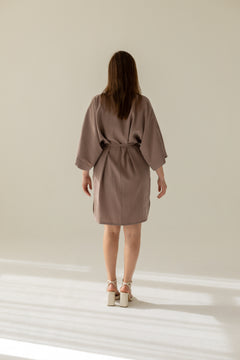 Thilde Kimono Dress Brown