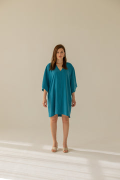 Thilde Kimono Dress Turquoise