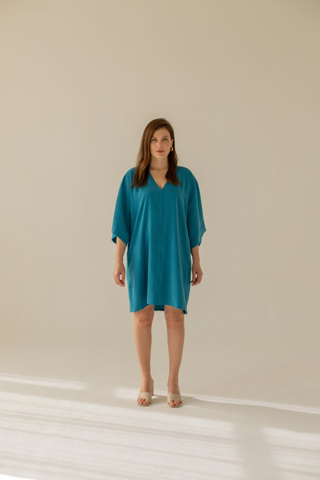 Thilde Kimono Jurk Turquoise