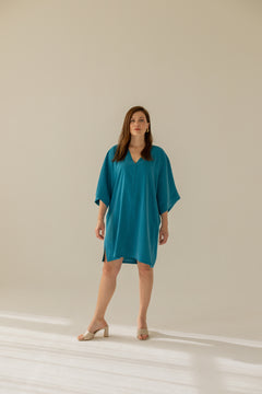 Thilde Kimono Dress Turquoise