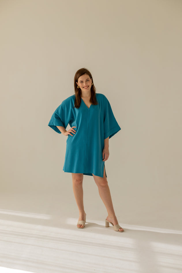 Thilde Kimono Jurk Turquoise