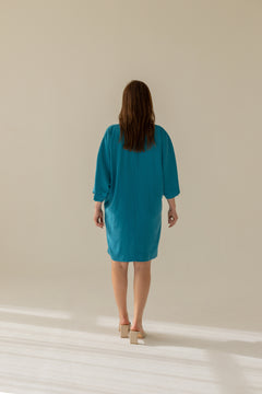 Thilde Kimono Dress Turquoise