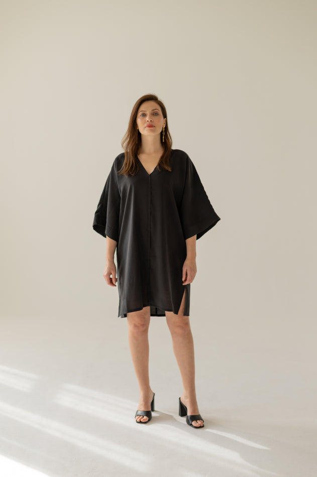 Thilde Kimono Dress Black