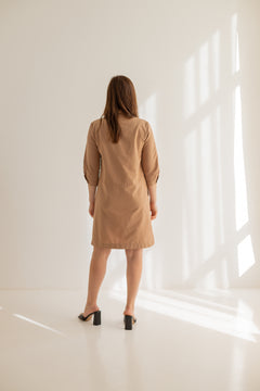 Zoe Shirt Dress Light Brown