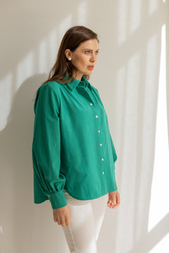 Noel Button-up Shirt Emerald Green