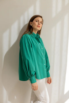 Noel Button-up Shirt Emerald Green