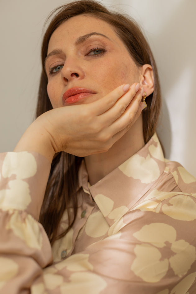 Noel Blouse Flowers Beige