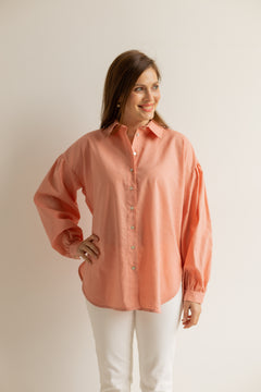 Summer Button-up Shirt Peach