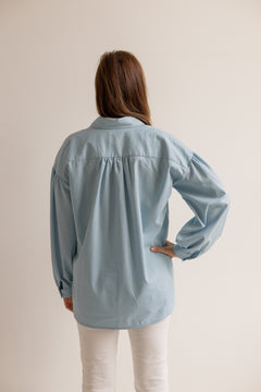 Summer Button-up Shirt Pale Turquoise