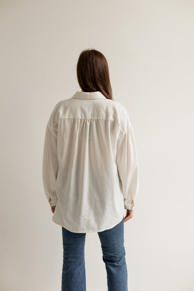 Summer Button-up Shirt White